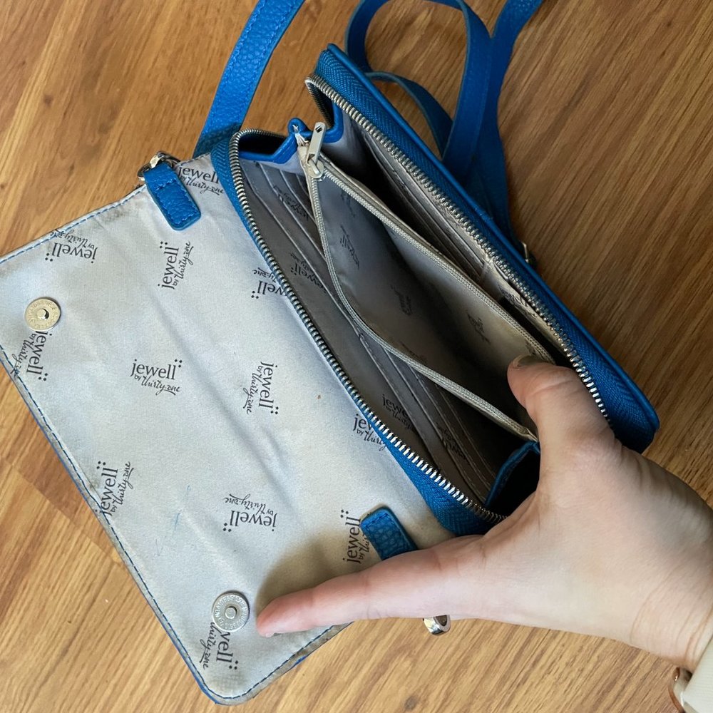 thirty one Jewell Tons of Funds Crossbody Purse in Cobalt Blue Pebble - Picture 5 of 5